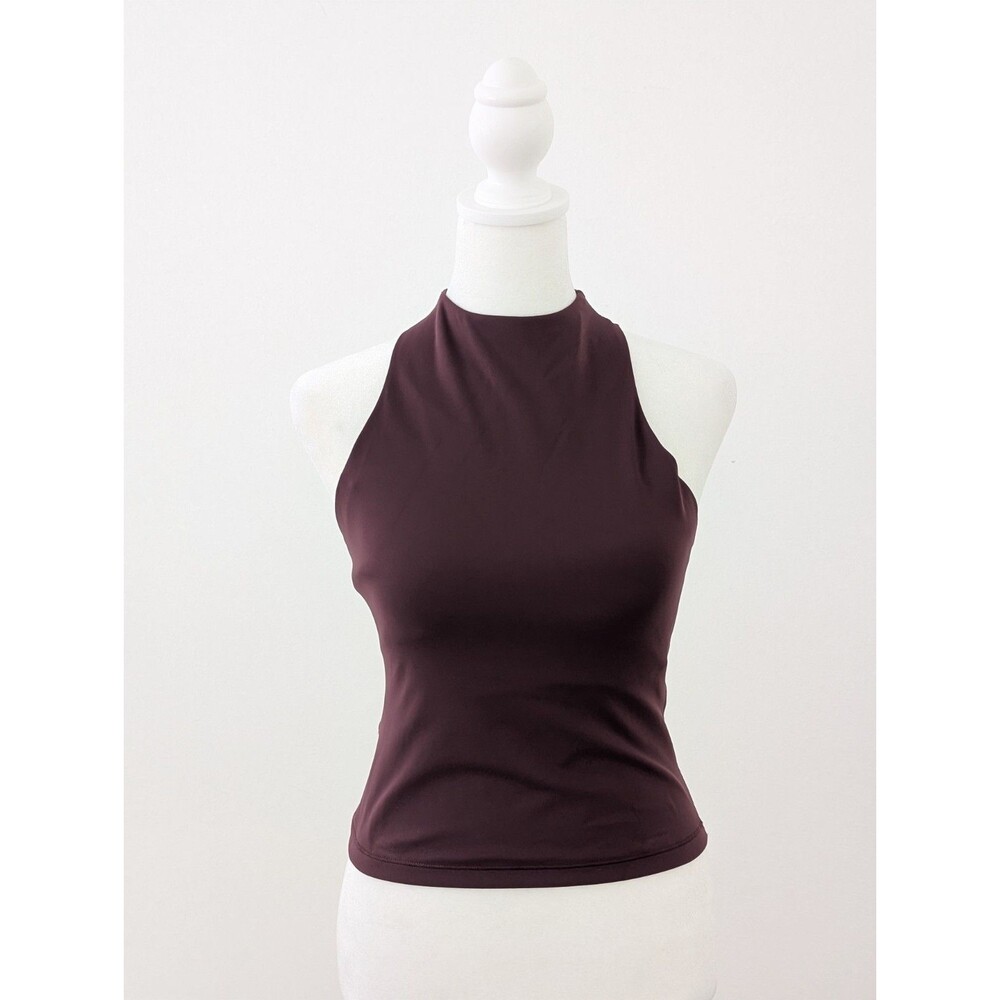 Nike Skims Top Women S Burgundy Mock Neck Dri Fit Racerback Tank